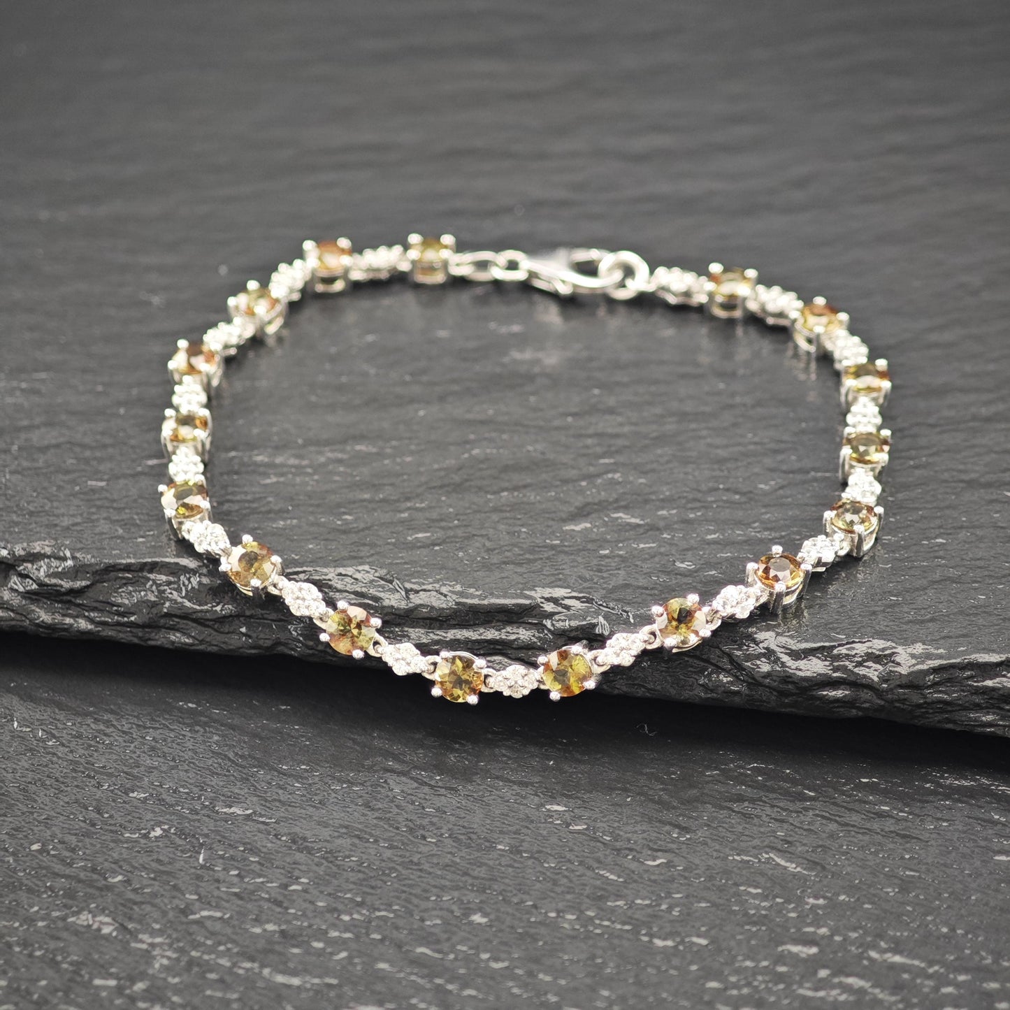 Choice of Natural Gemstone Line Bracelets Sterling Silver