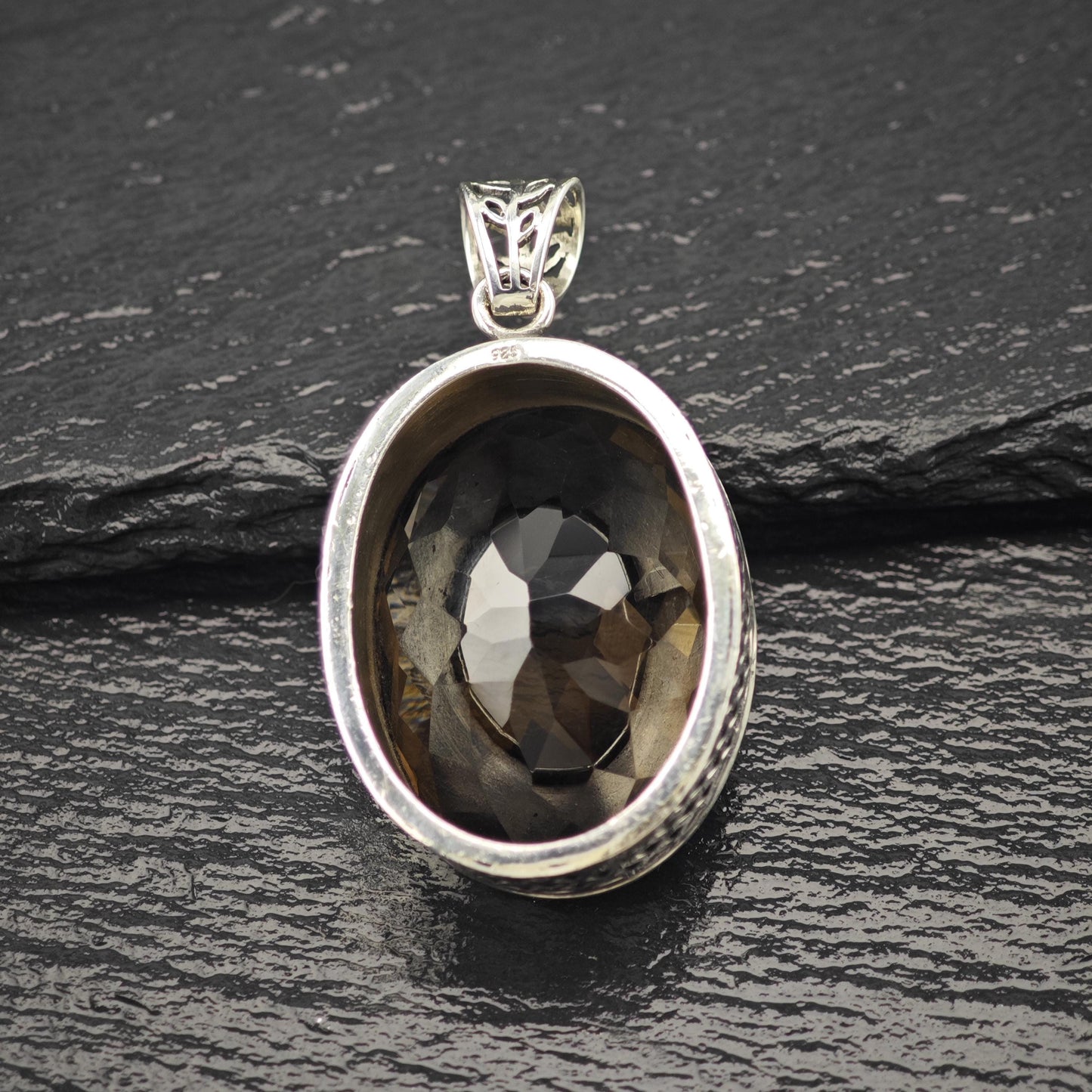 Oval Quartz Pendant - Sterling Silver  Style P2814