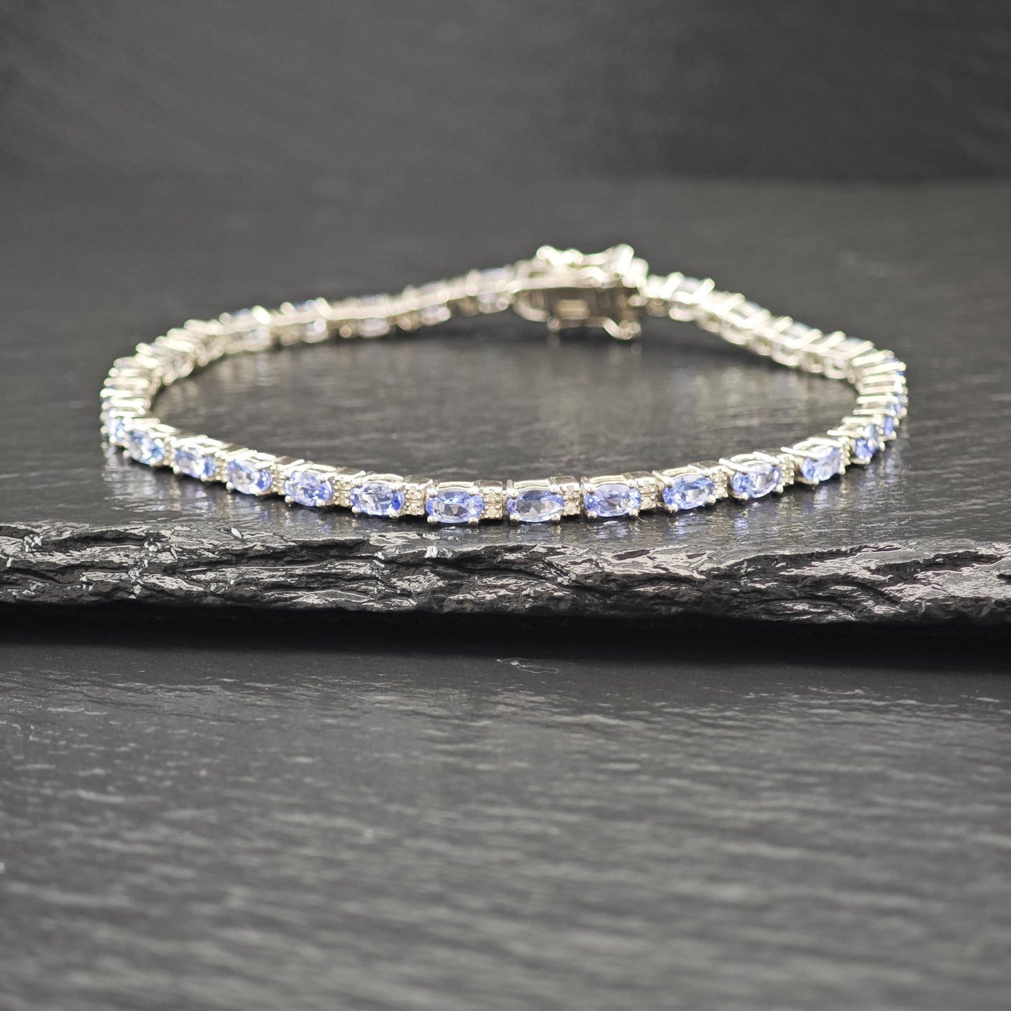 Choice of Tanzanite Line Bracelets Sterling Silver
