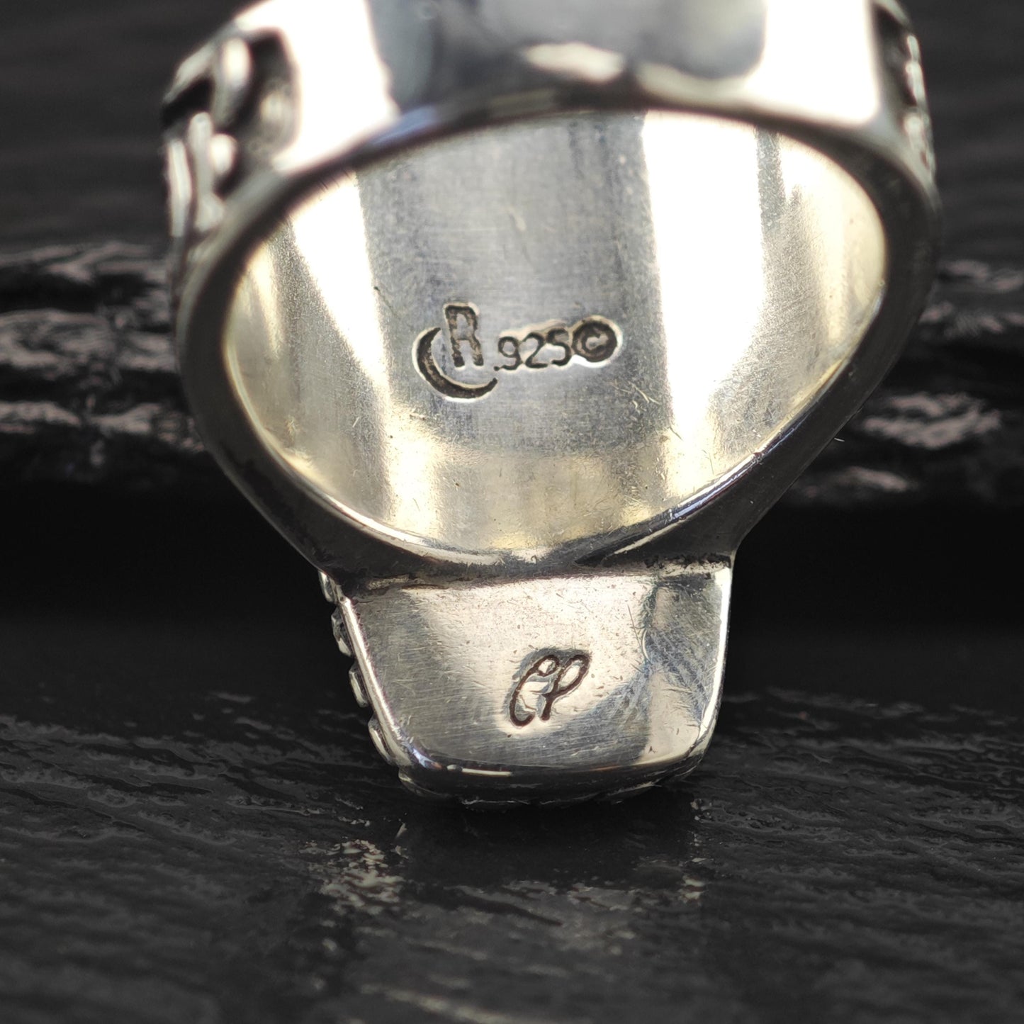 Carolyn Pollack Carved MOP Ring Sterling Silver