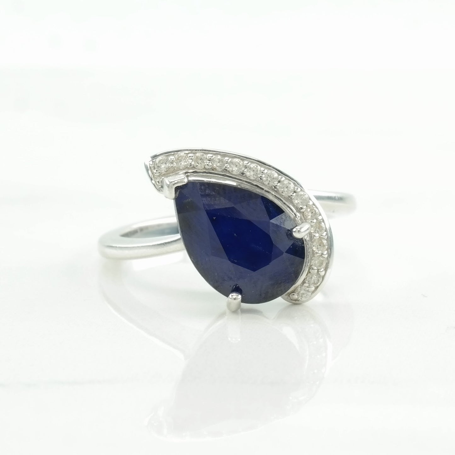 Sterling Silver Ring Sapphire, Spinel Size 7 3/4