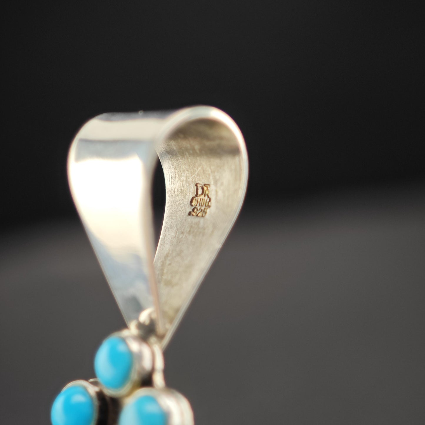 Vintage DTR China, Turquoise Pendant Sterling Silver