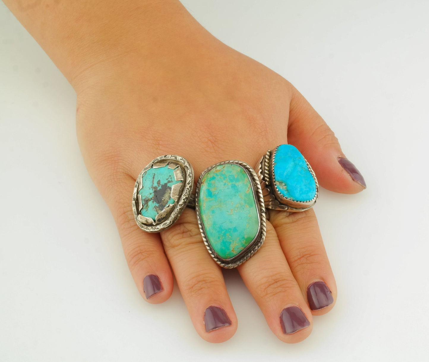 Turquoise Sterling Silver Ring Blue Size 12