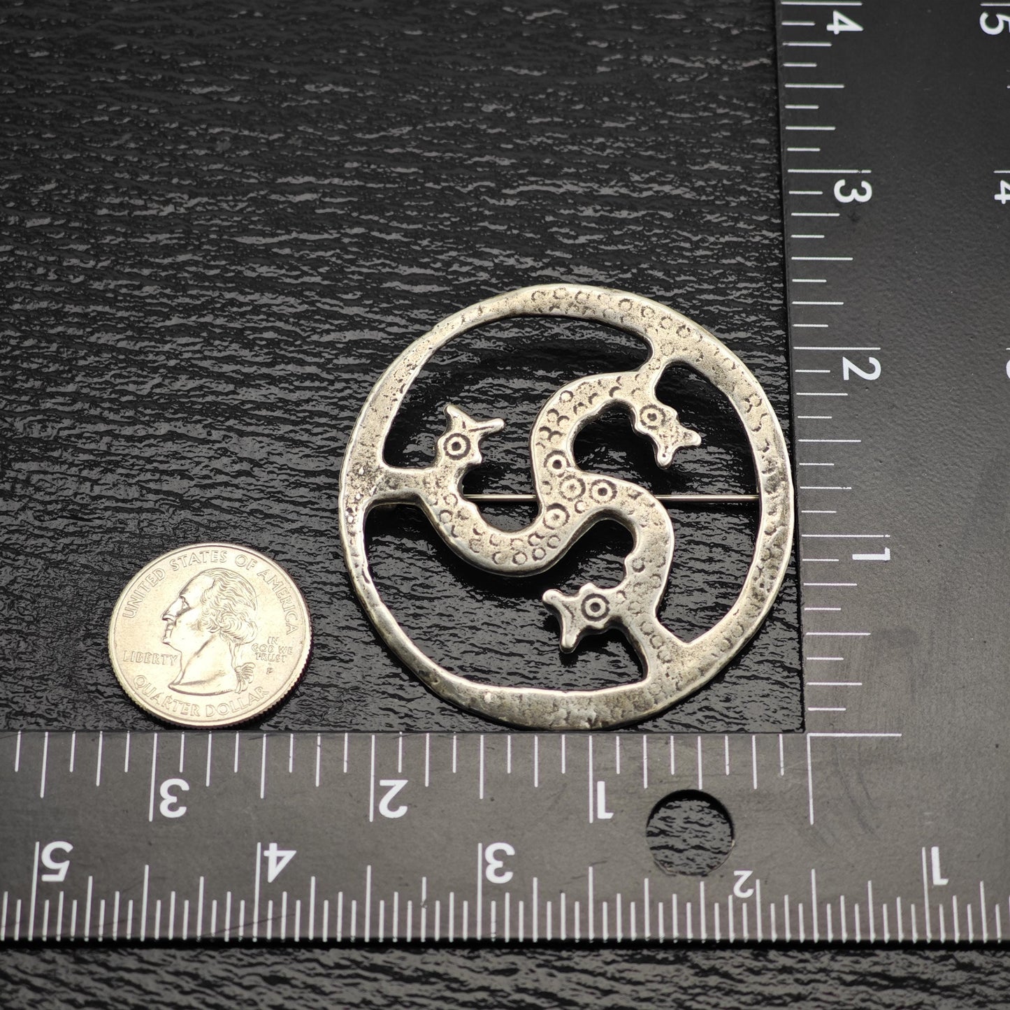 Sea Serpent Brooch Sterling Silver
