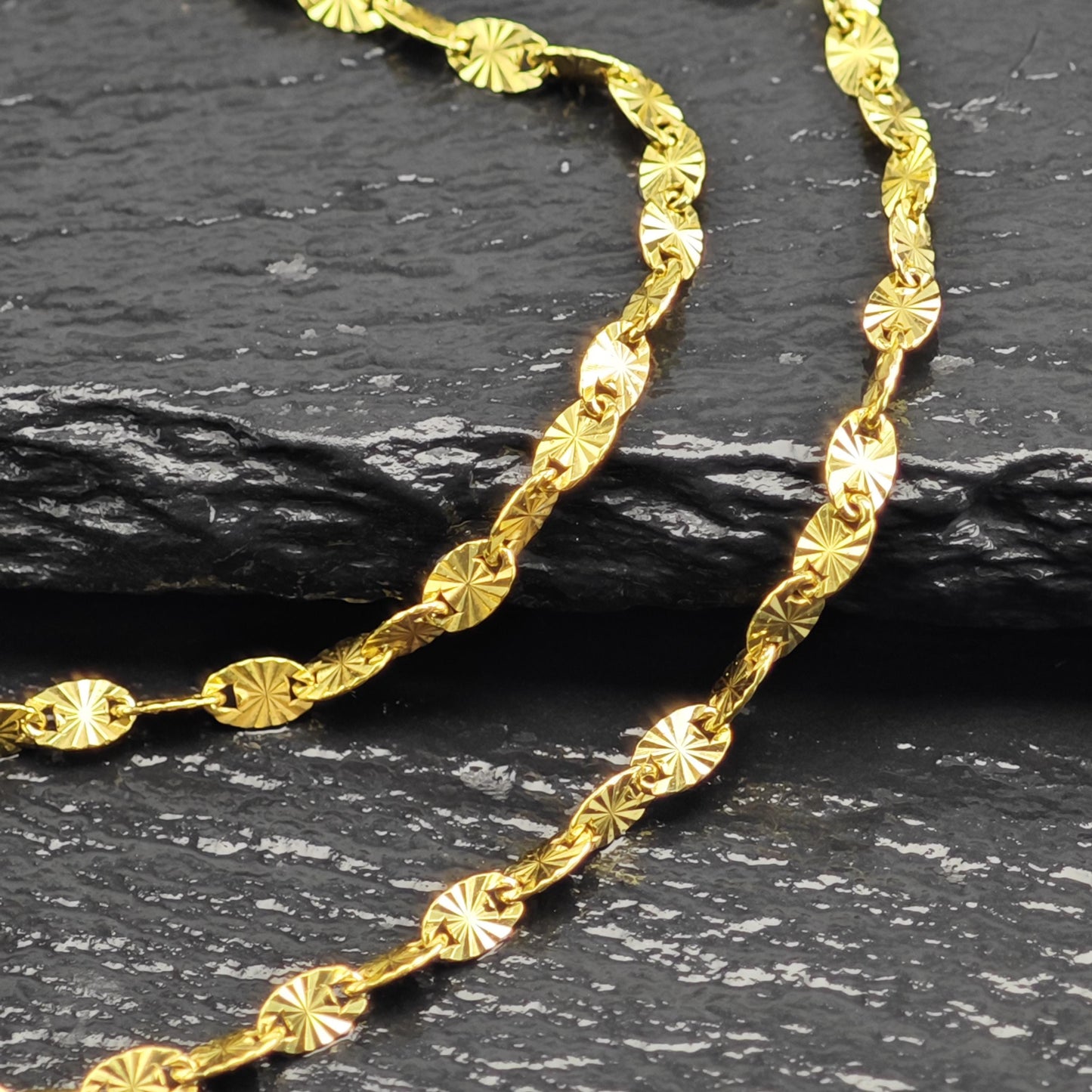 Gold Plated Marina Link Chain Italy Sterling Silver Necklace N2760
