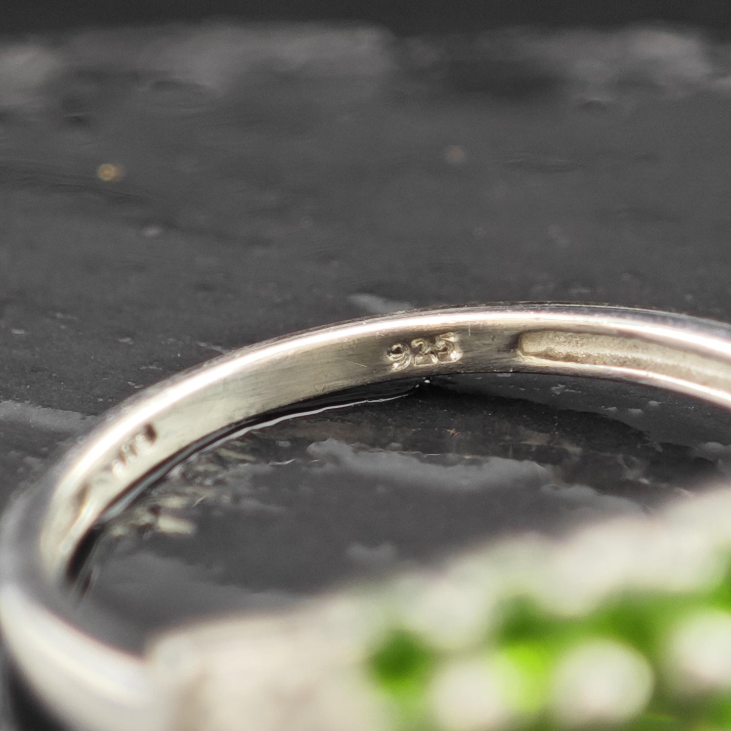 Sterling Silver Ring Green Diopside Gemstone Size 8 R6248