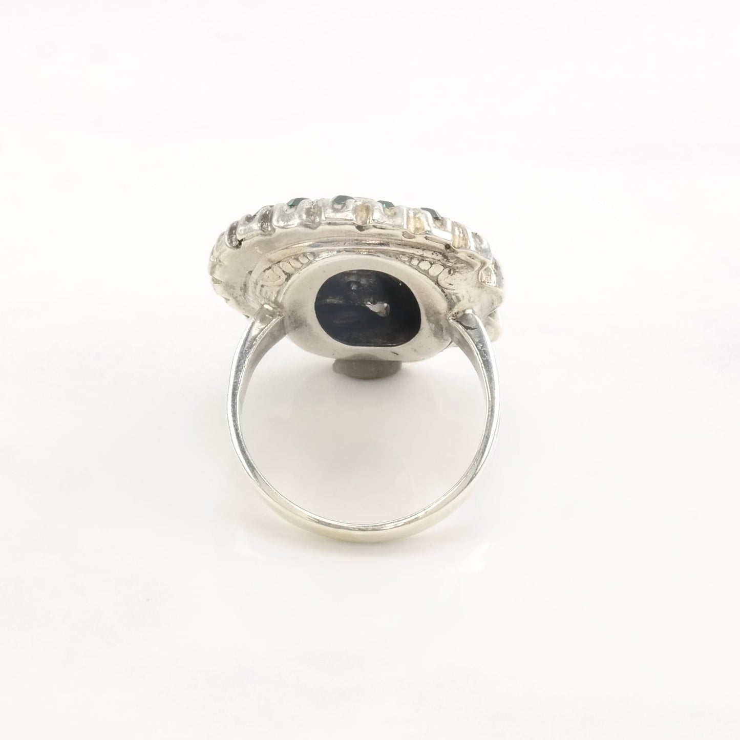 Vintage Art Deco Silver Ring Paste Size 5 1/2