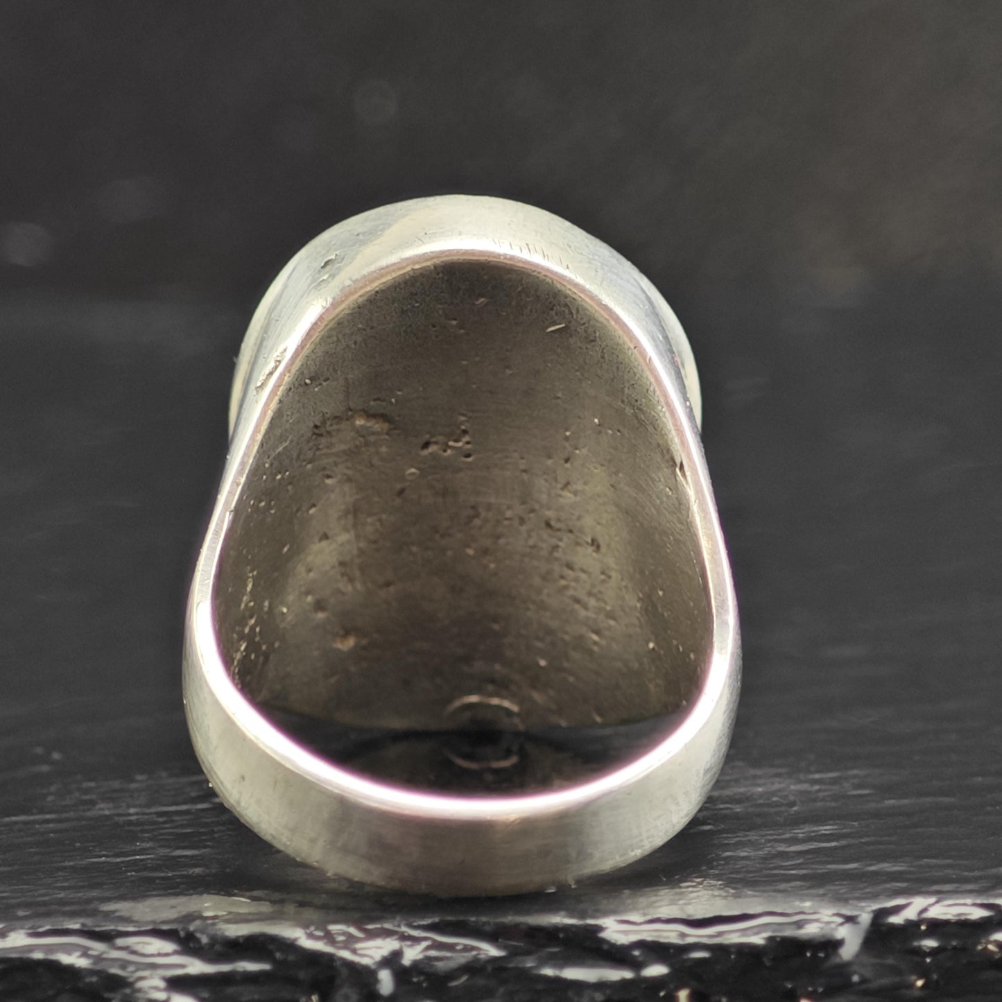 Large Native American Inlay Sterling Silver Ring Sz 12