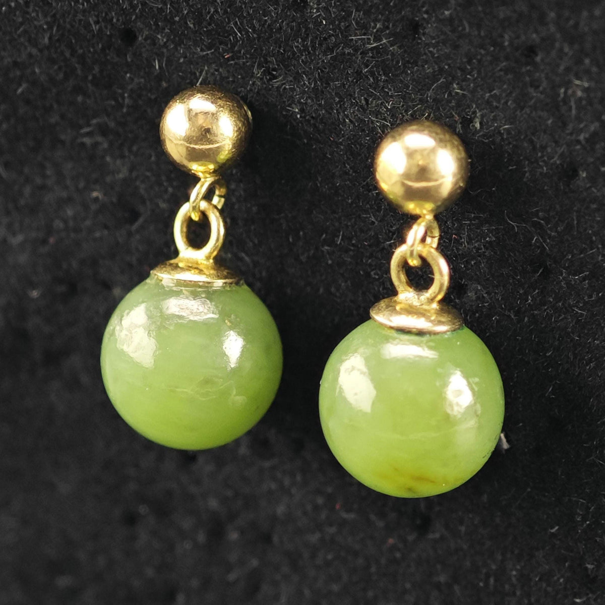 Nephrite Jade 14K Gold Stud/Dangle Earrings ER3224