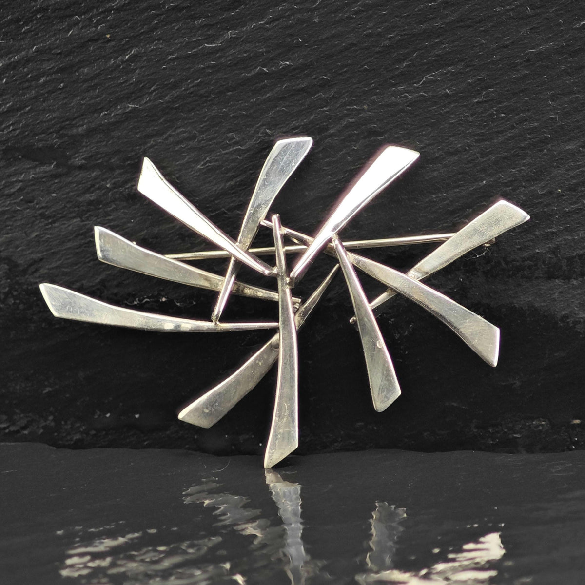 Modernist Abstract Dane Sterling Silver Brooch B2256