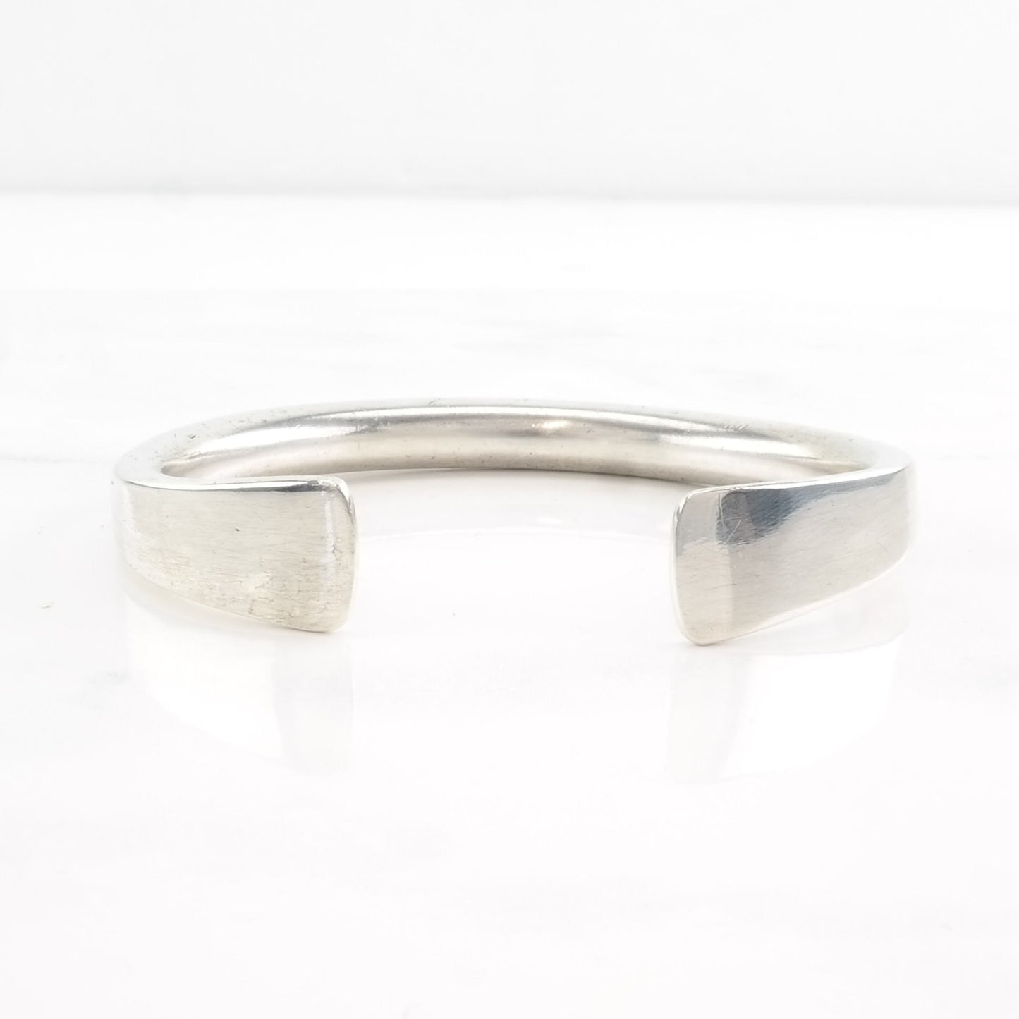 Vintage Sterling Silver Cuff Bracelet Circular Edge