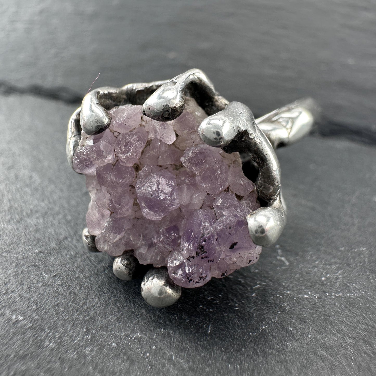 Abstract, Brutalist Sterling Silver Ring Sz7 1/2 R5668