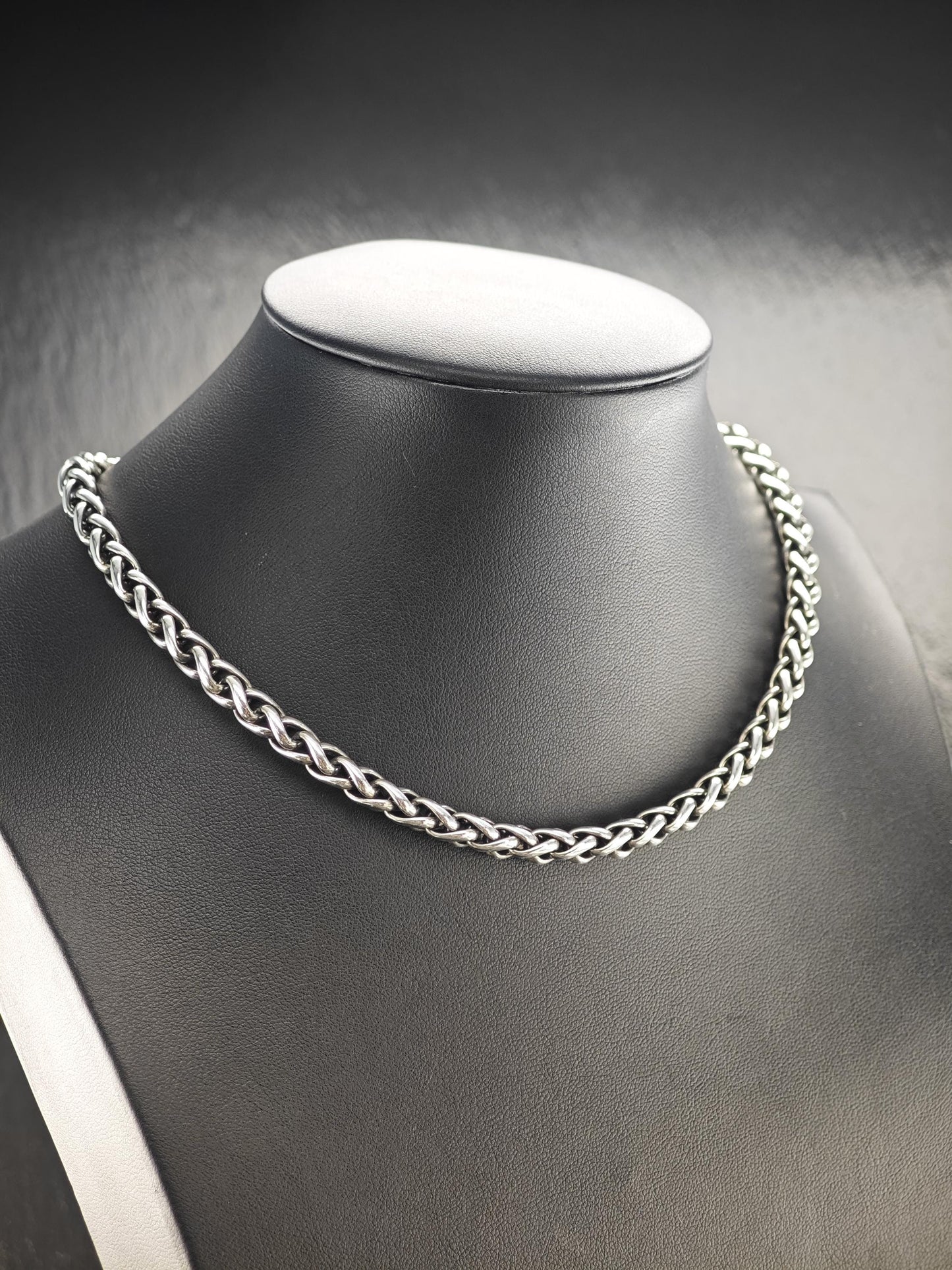 David Yurman 14k Gold Accent 6mm, Wheat Chain Necklace Sterling Silver N2460