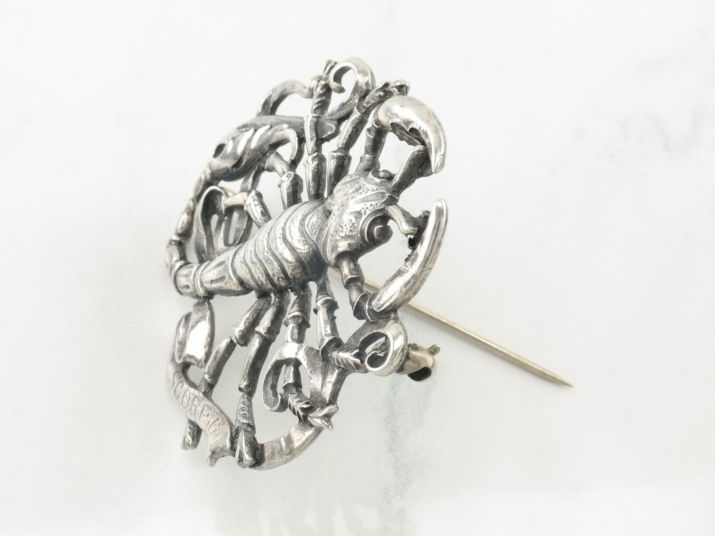 Cini Sterling Silver Zodiac Sign Scorpio Brooch