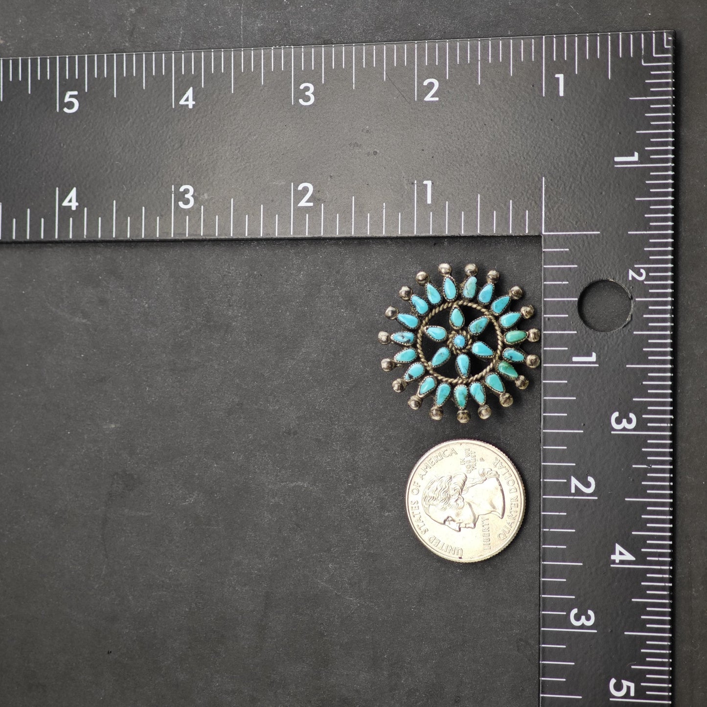 Choice of Turquoise Cluster Sterling Silver Brooches