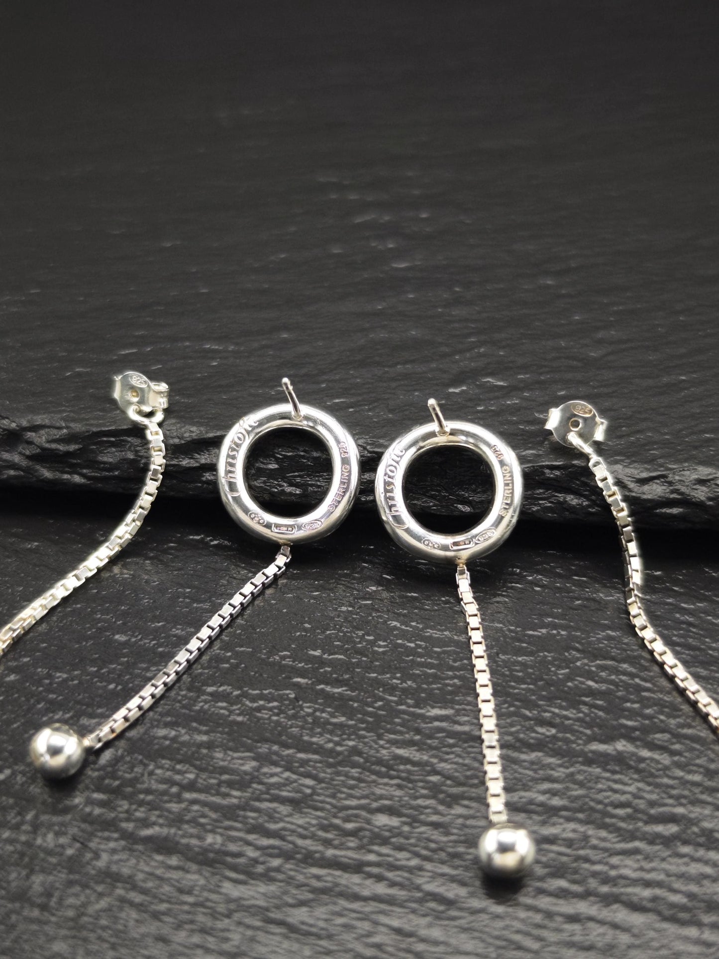 Modernist Christofle Stud/Dangle Earrings Sterling Silver