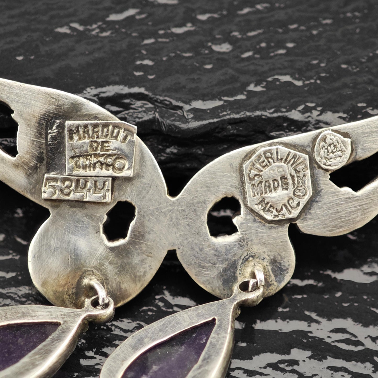 Margot De Taxco Sterling Silver Purple Amethyst Choker Necklace