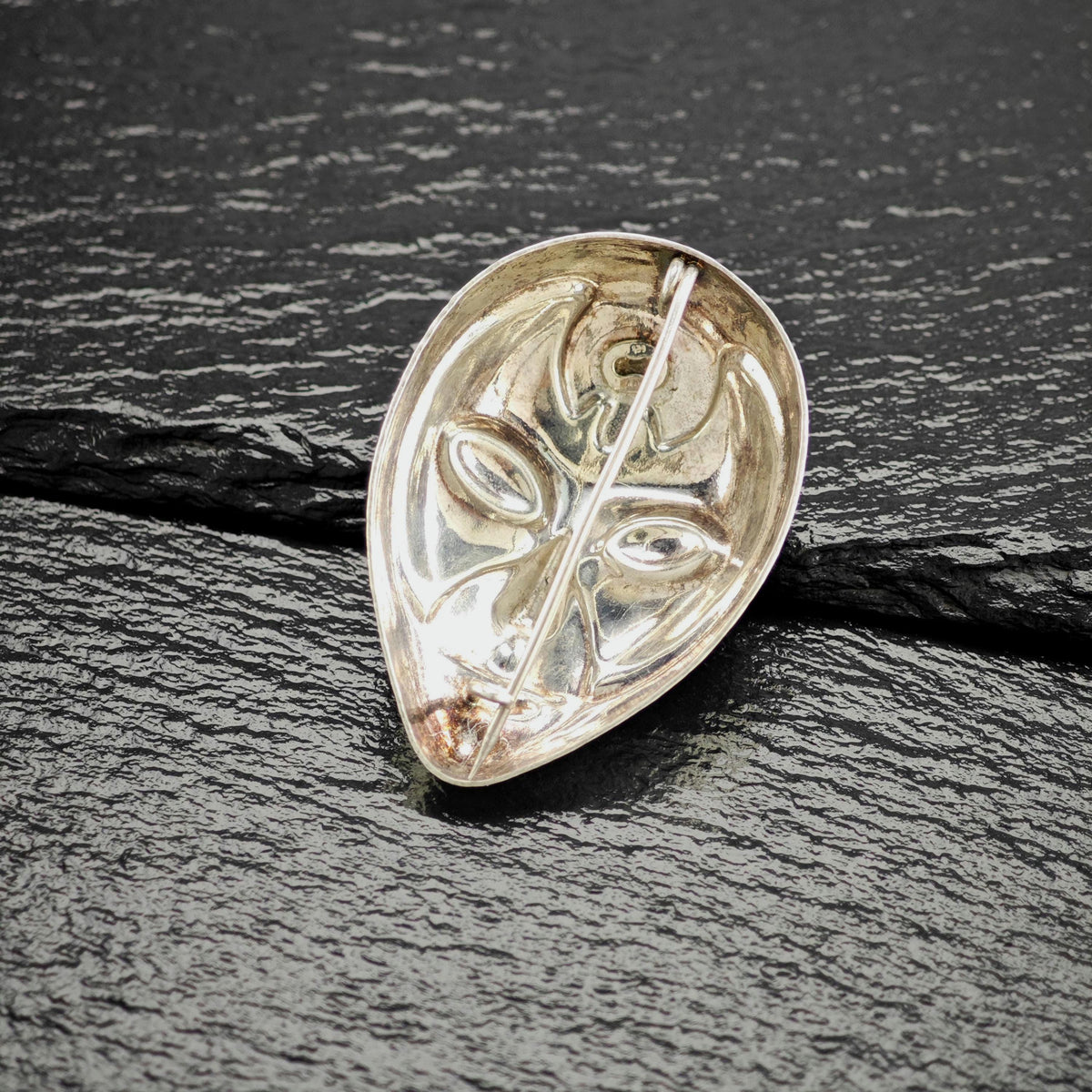 Italy Painted Mask Sterling Silver Brooch B2267