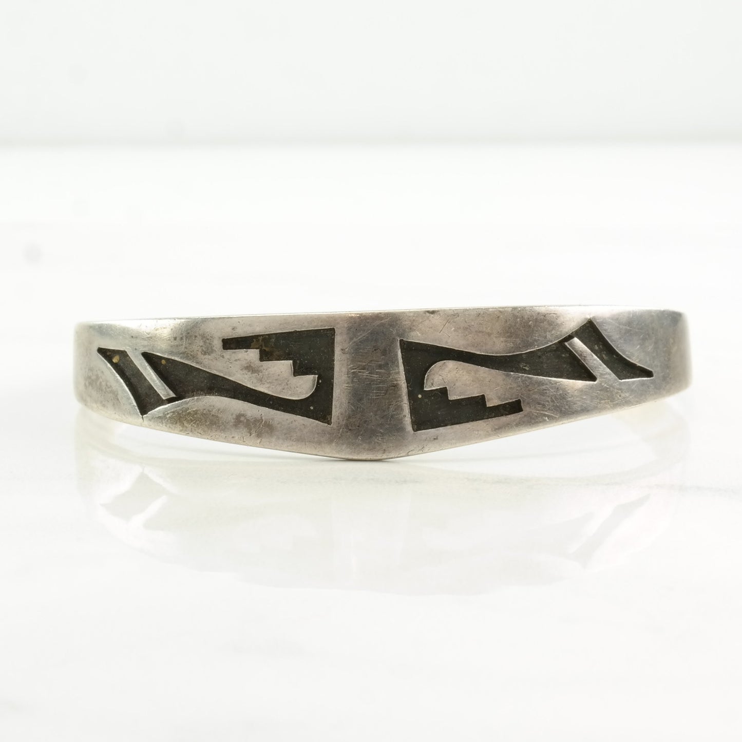 Native American Sterling Silver Cuff Bracelet Overlay