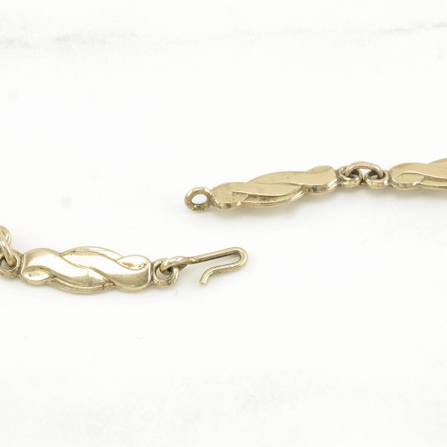 Vintage Victorian, Antique Sterling Silver Gold Gilded Twisted Love Knot Necklace