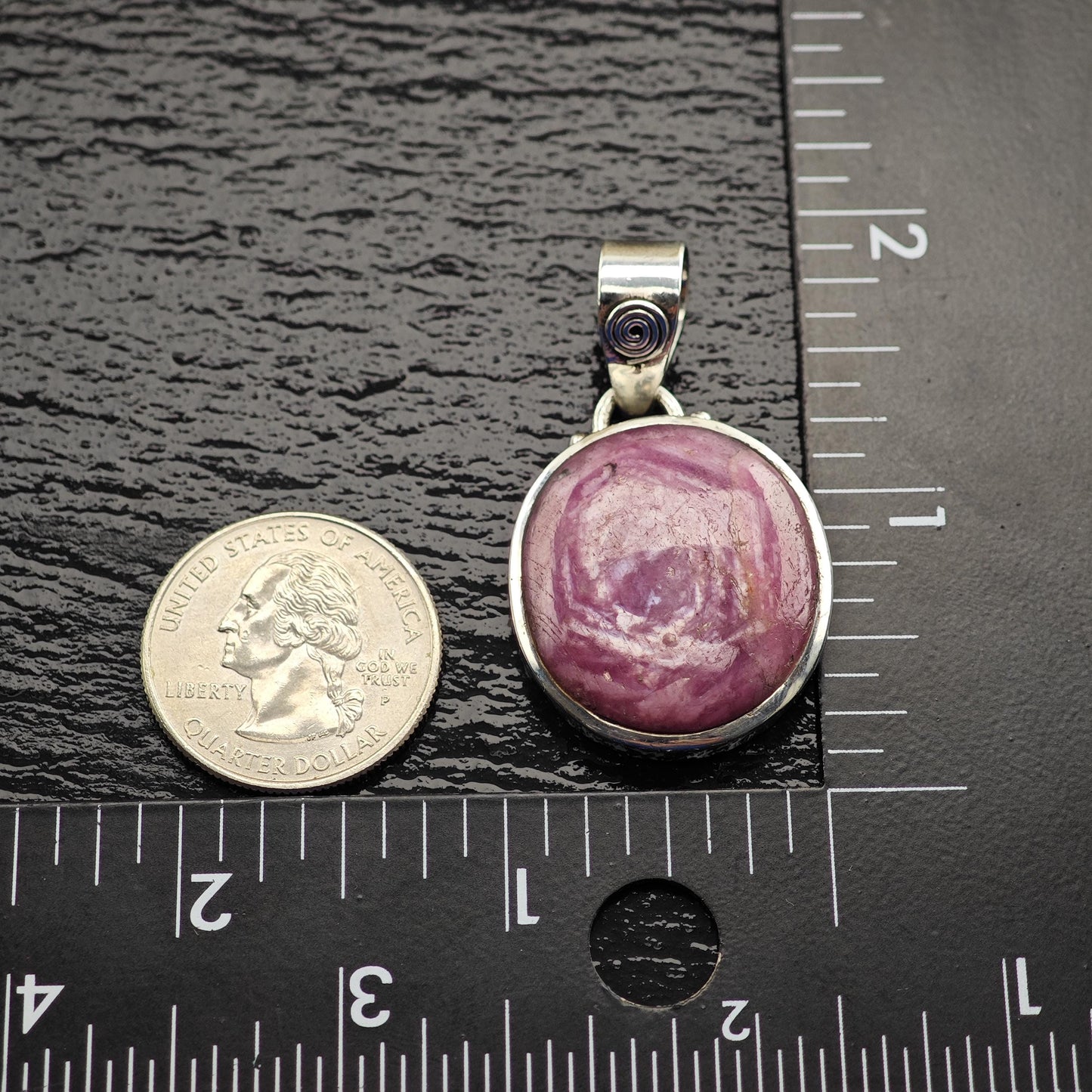Ruby Corundum Pendant Sterling Silver P2763