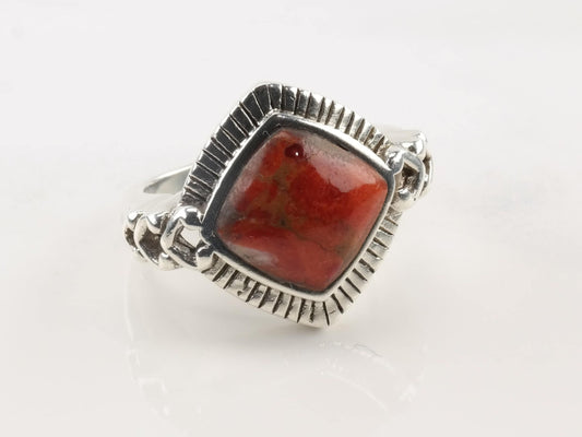 Sterling Silver Ring Spiny Oyster Reconstituted Size 6