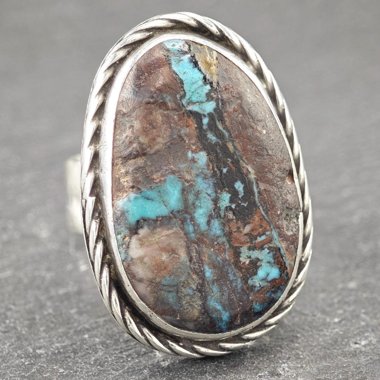 Vintage Southwest Turquoise Ring Sterling Silver