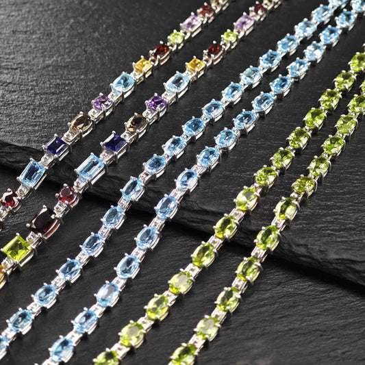 Choice of Gemstone, Topaz, Peridot Necklace Sterling Silver N2475B