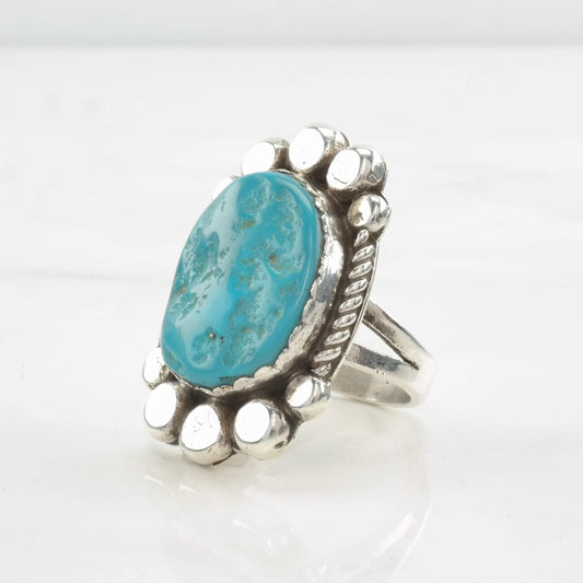 Native American Turquoise Ring Sterling Silver Size 9 1/4