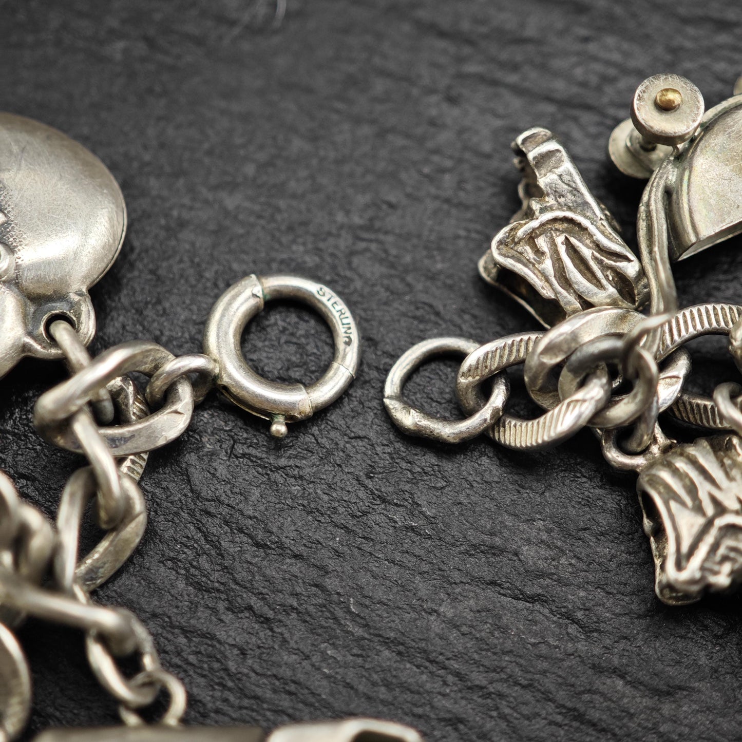 1950's Southwest Navy 23 Charm Bracelet Sterling Silver