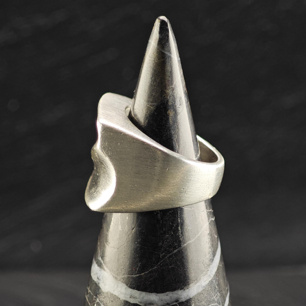 Heavy Abstract Sterling Silver Ring Sz 6 R6872