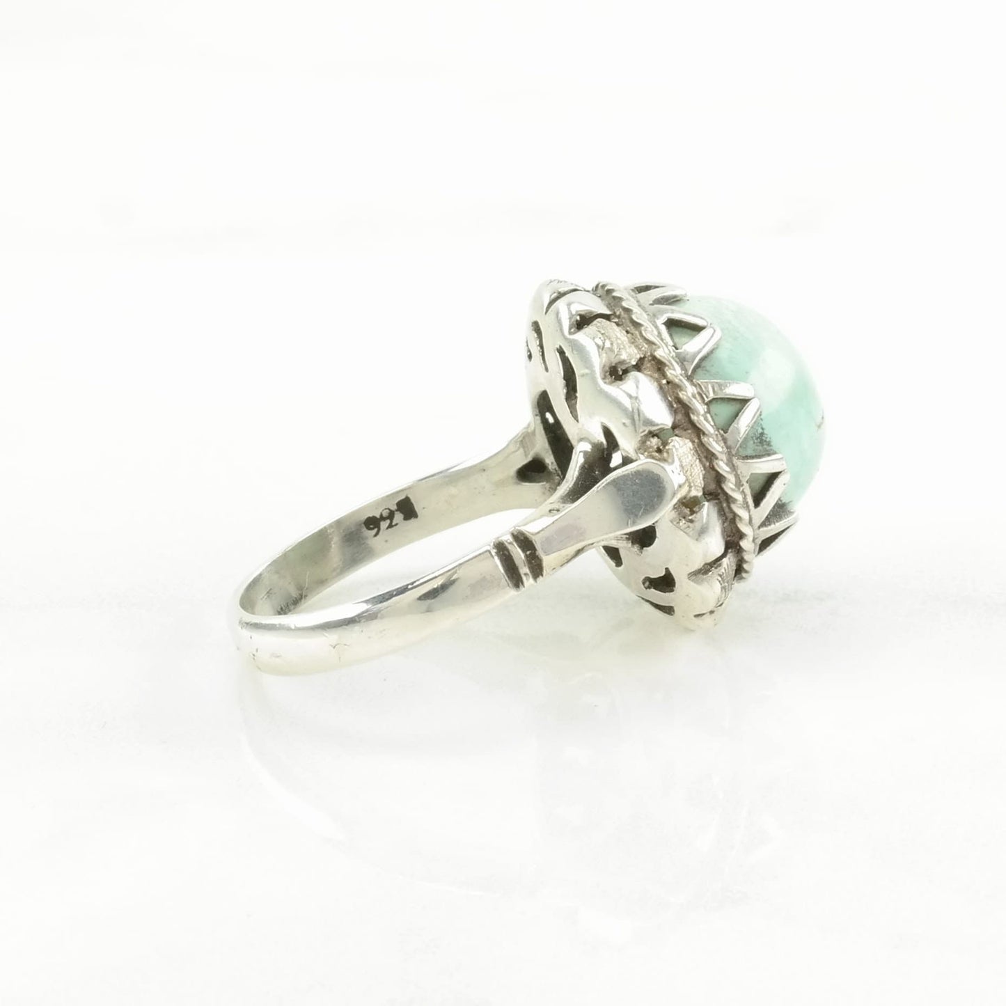 Sterling Silver Ring Turquoise Like Dry Creek Color Light Blue Size 8