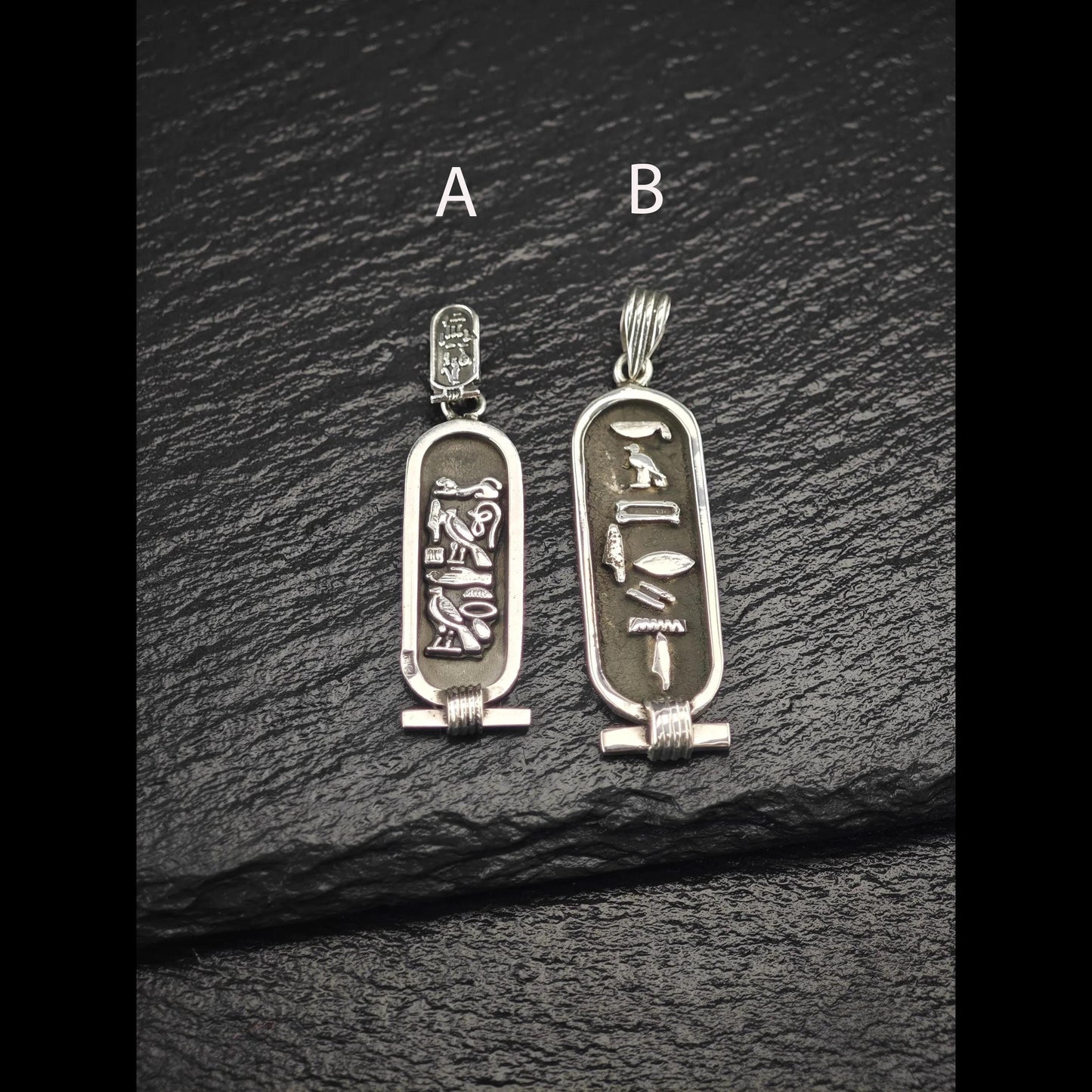 Choice of Egyptian Revival, Cartouche Pendant Sterling Silver P2727