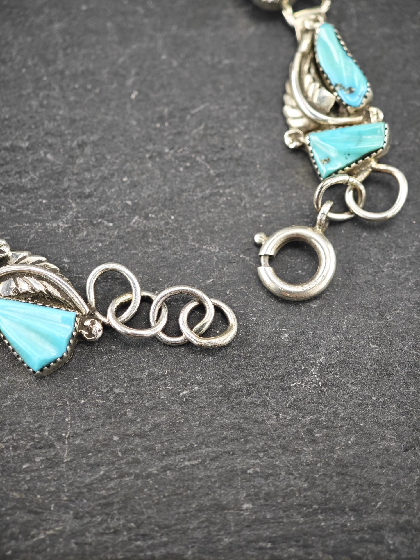 Zuni, Native American Carved Turquoise Bracelet Sterling Silver