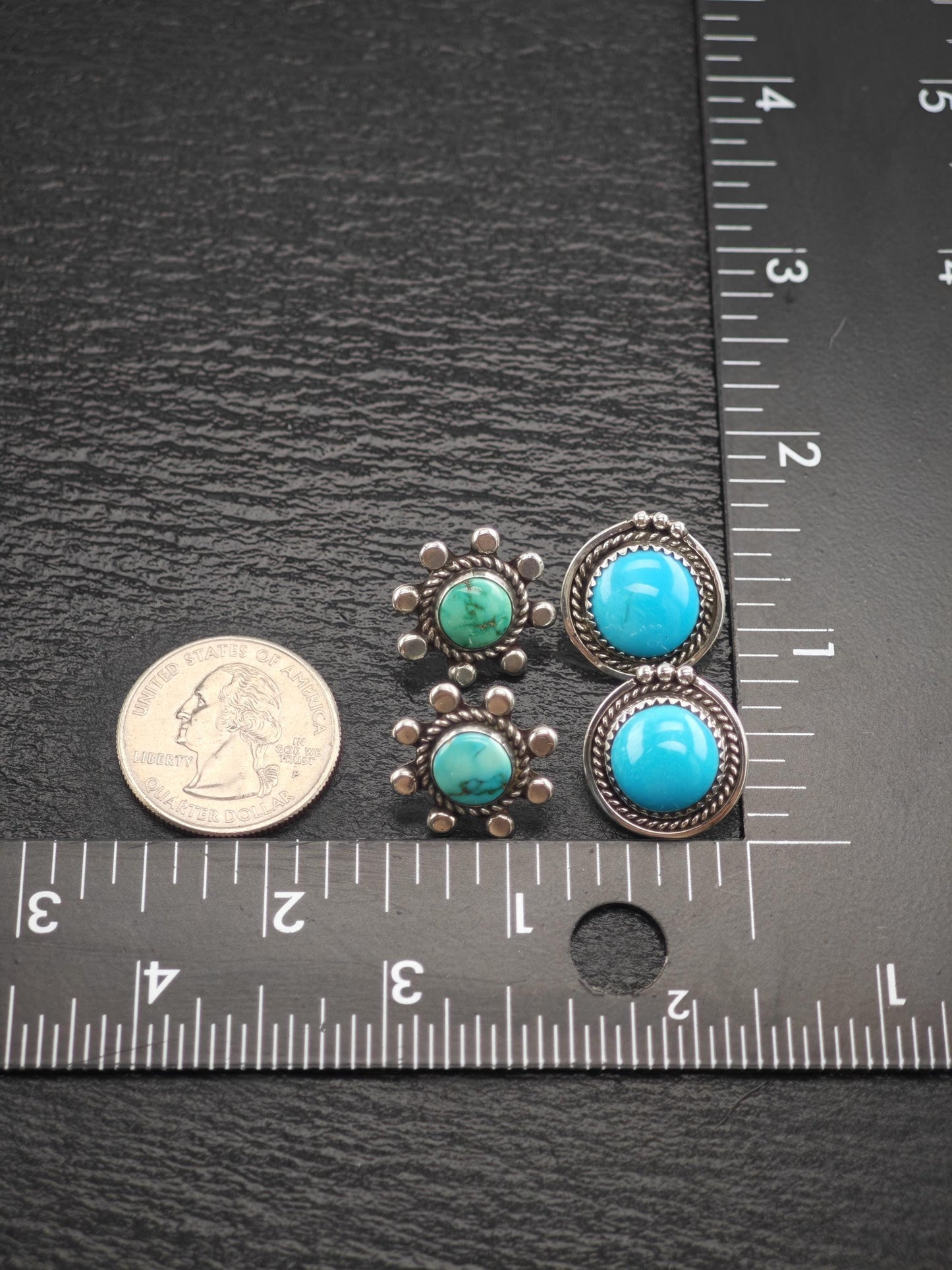 Choice of Native American Turquoise Stud Earrings Sterling Silver