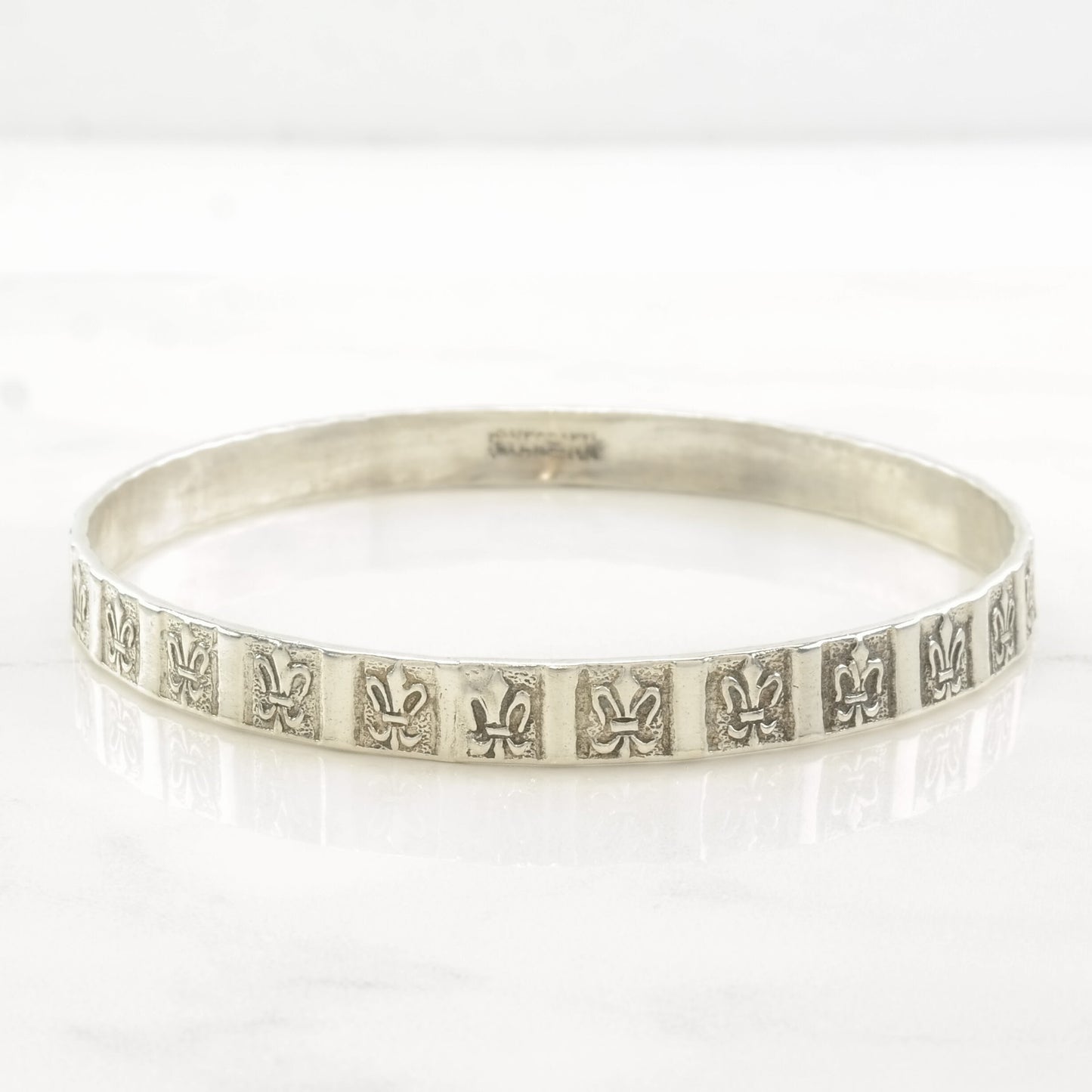 Danecraft Sterling Silver Bangle Bracelet Fleur De Lis