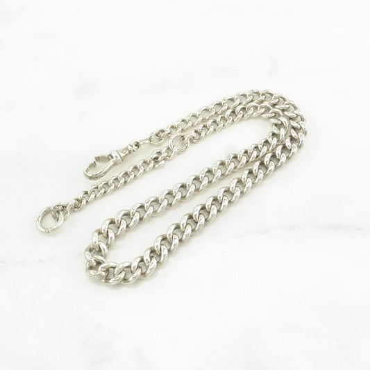 Antique Henry Pope 1890s, Sterling Silver Graduated Links Watch Chain