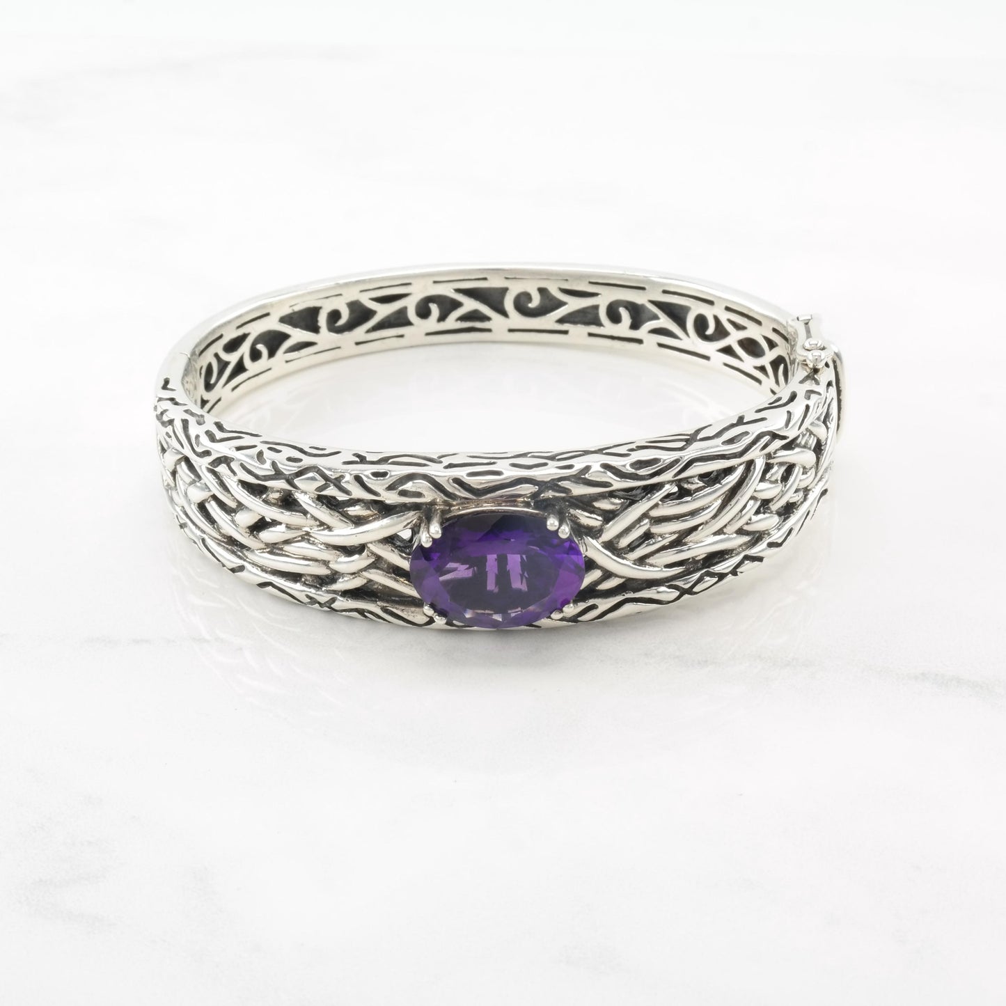 Effy Purple Amethyst, Sterling Silver Bangle Bracelet