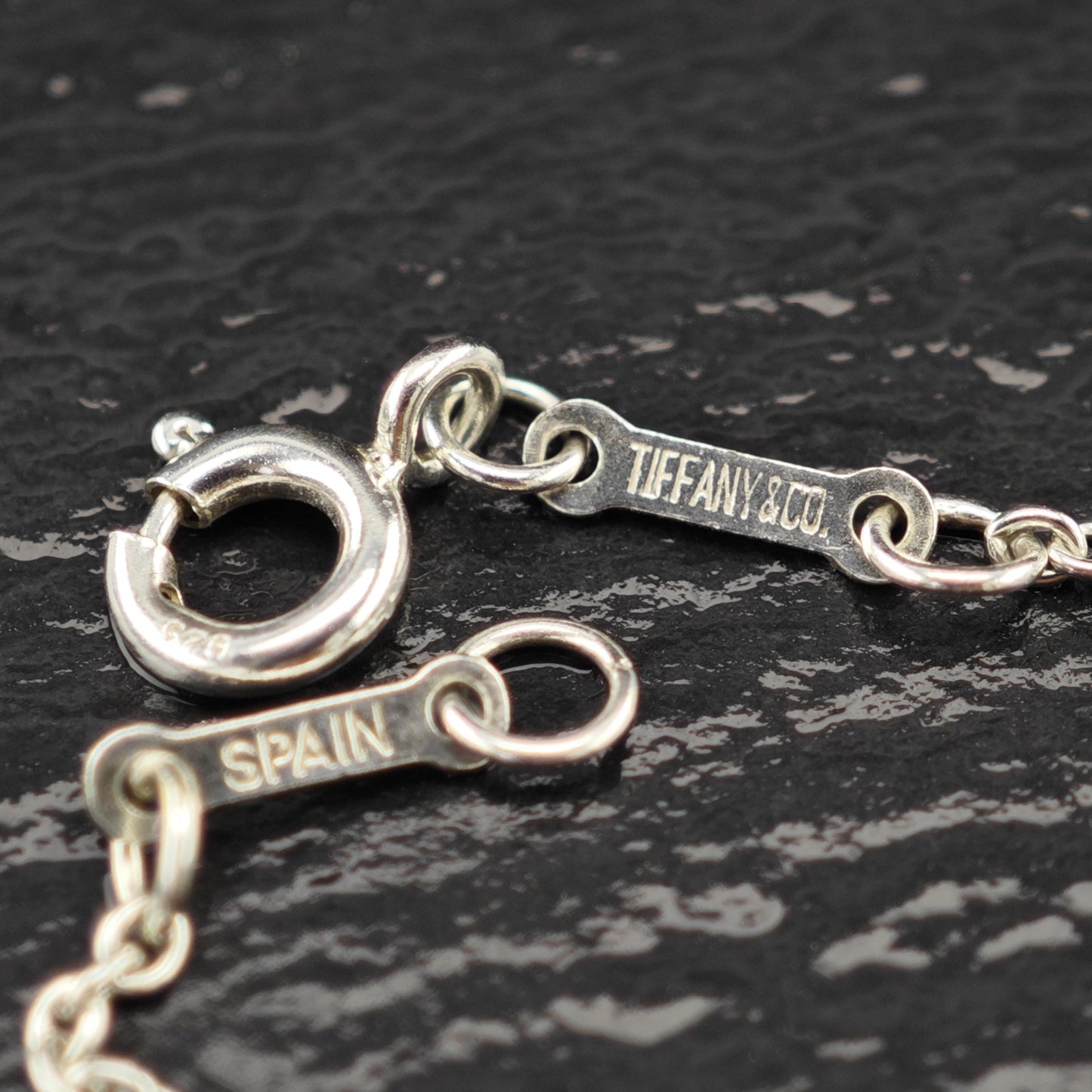 Vintage Tiffany & Co. Sterling Silver Open Heart Station Necklace