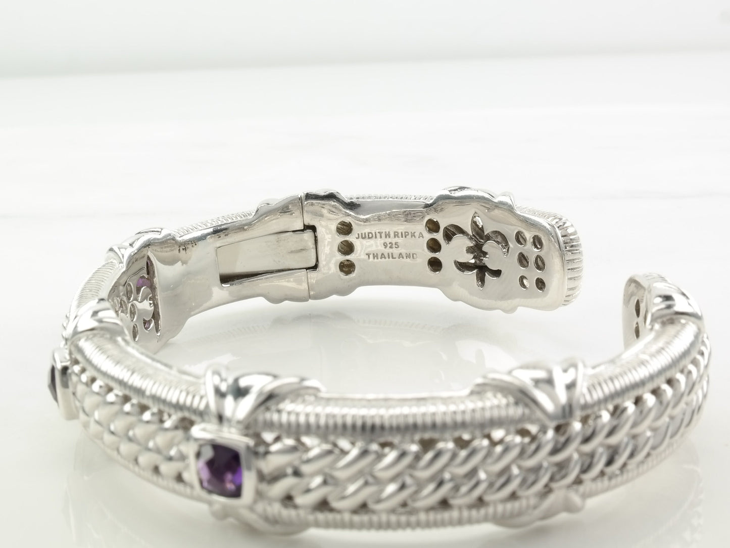 Judith Ripka Sterling Silver Cuff Bracelet Purple Amethyst