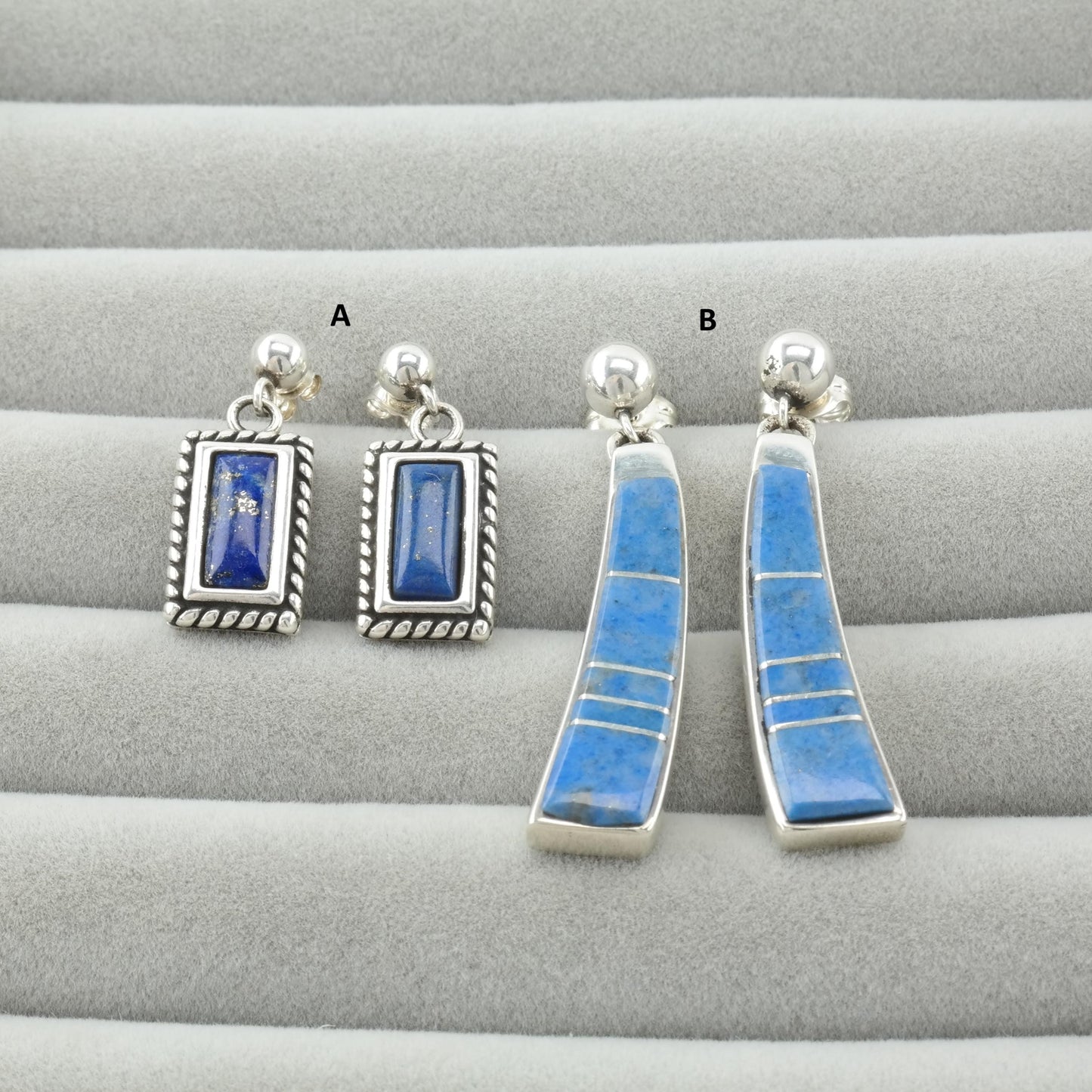 Choice Relios & TSF Dangle Earrings Sterling Silver Lapis Sodalite Inlay