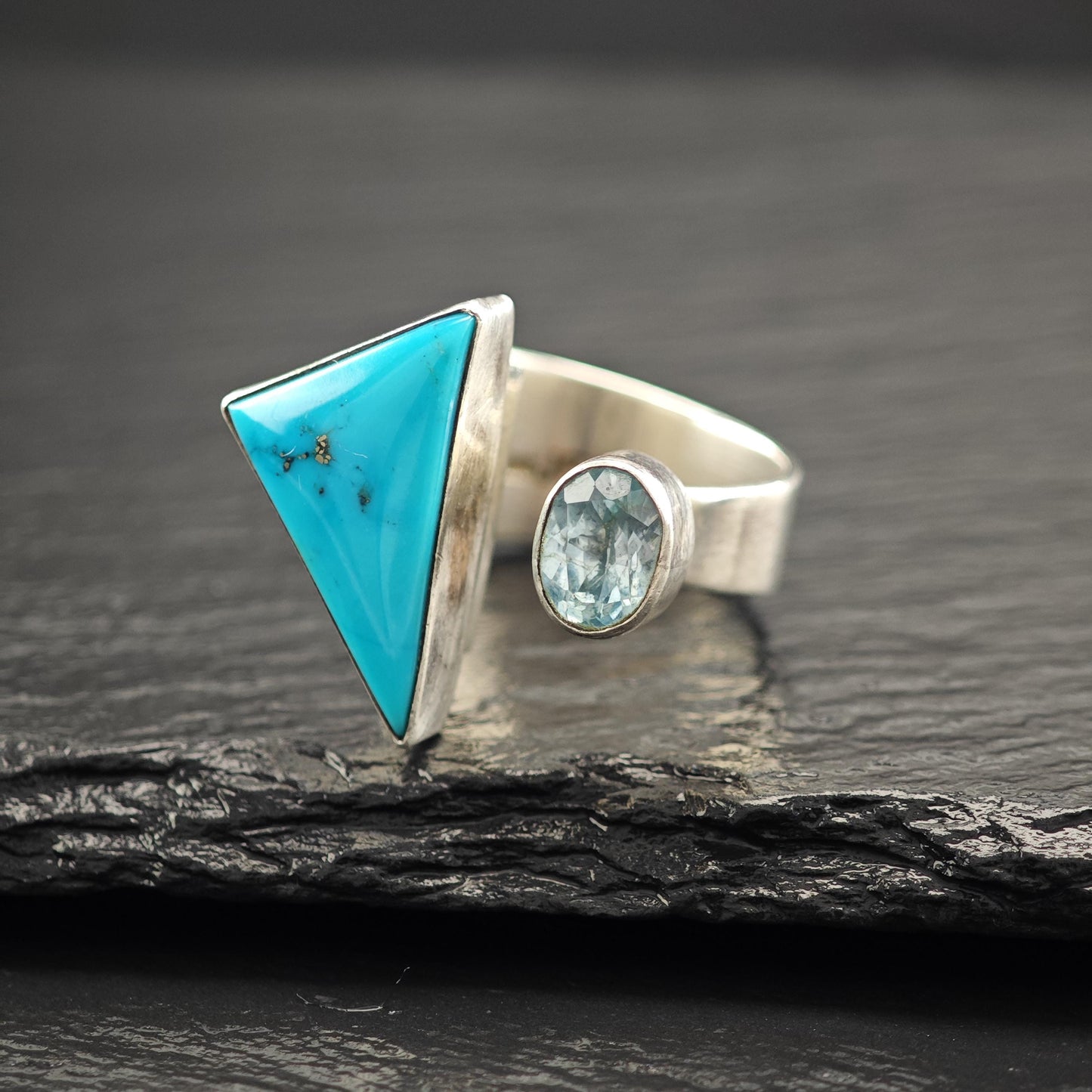 JFC Modernist Topaz Turquoise Ring Sterling Silver R5811