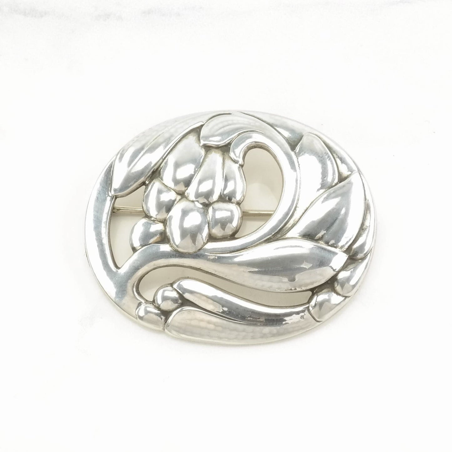 Vintage Georg Jensen Sterling Silver Brooch 65 Floral