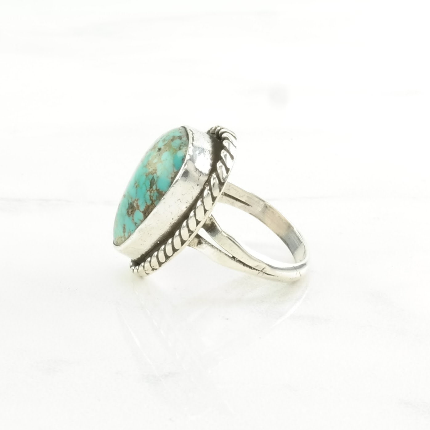 Sterling Silver Ring Turquoise Blue Size 5 3/4