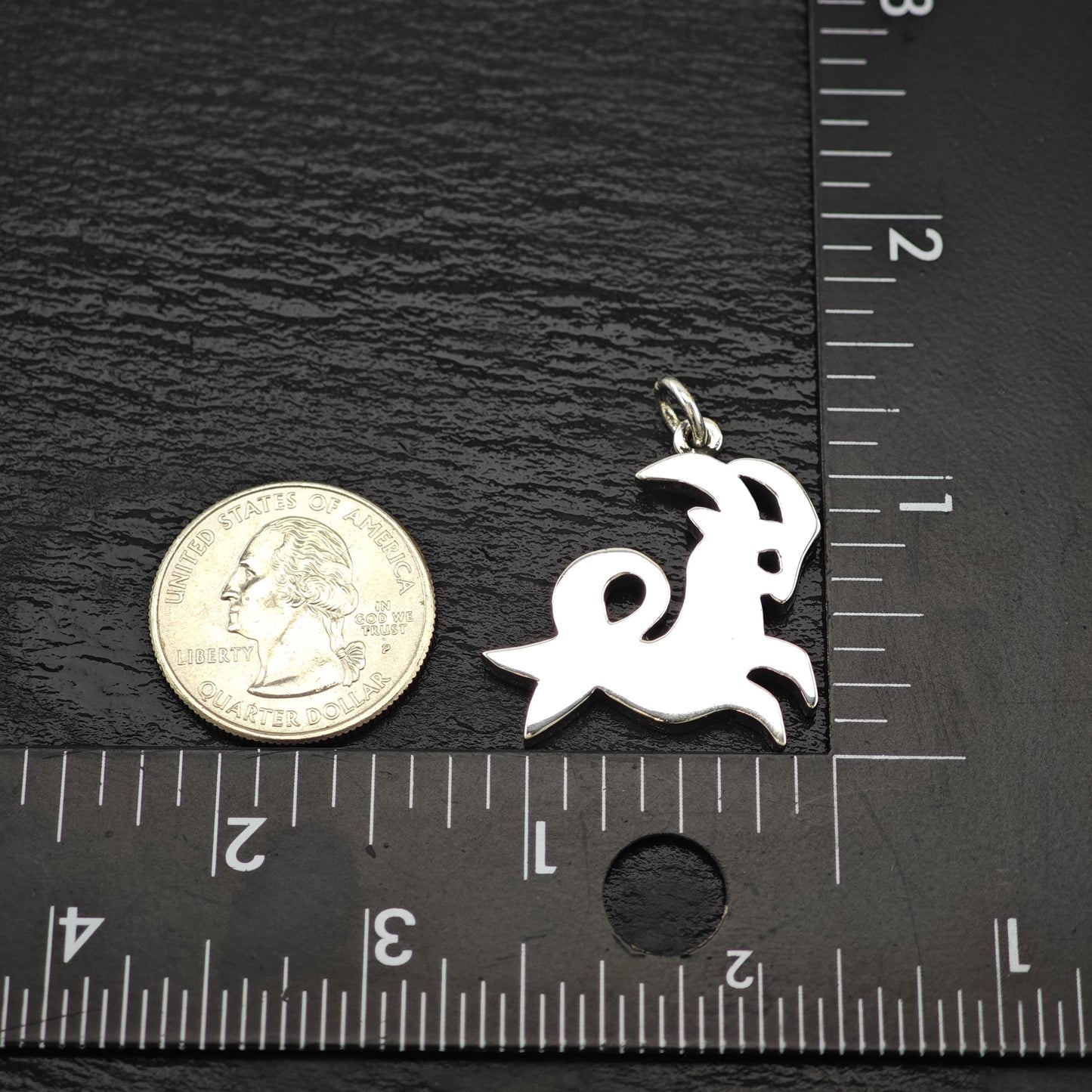 Retired James Avery Lg Capricorn Pendant Sterling Silver P2808