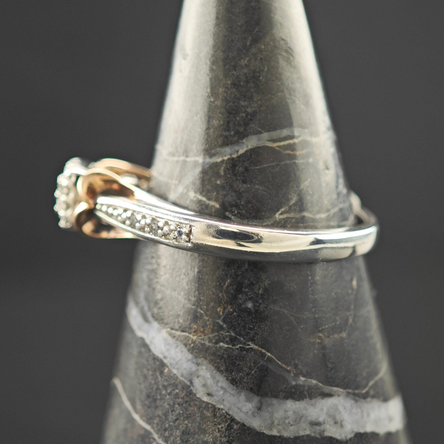 Diamond 10K Gold Accent Ring Sterling Silver