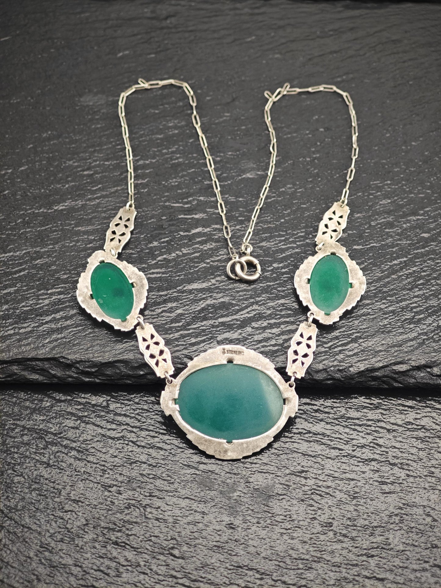 Green Necklace Sterling Silver N2518