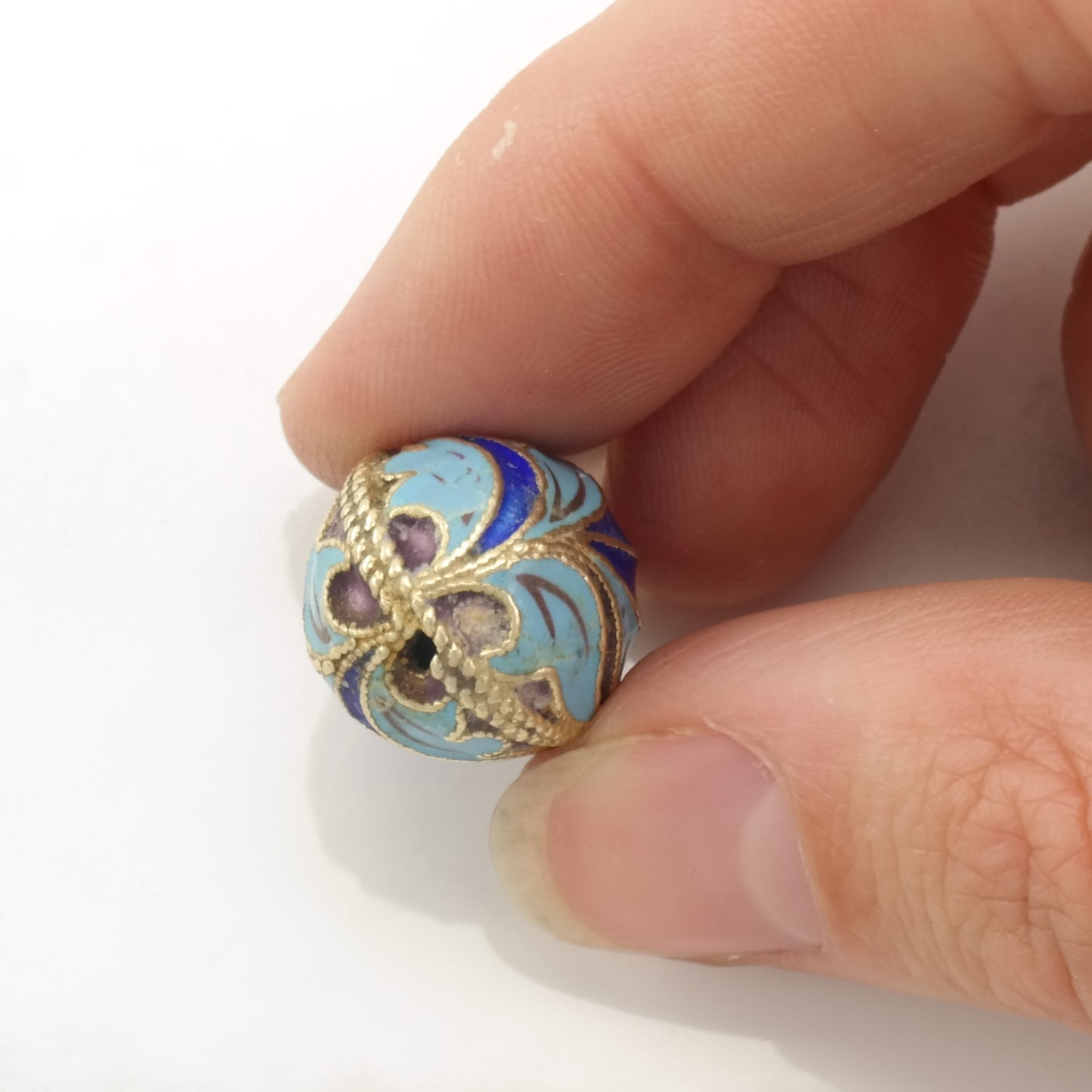 Vintage Soviet Enamel Egg Sterling Silver Pendant