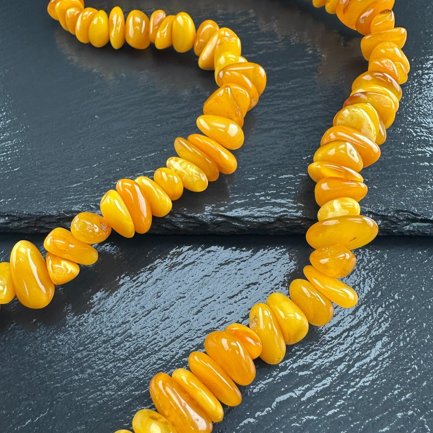 92gm Natural Baltic Amber Bead Necklace Opaque