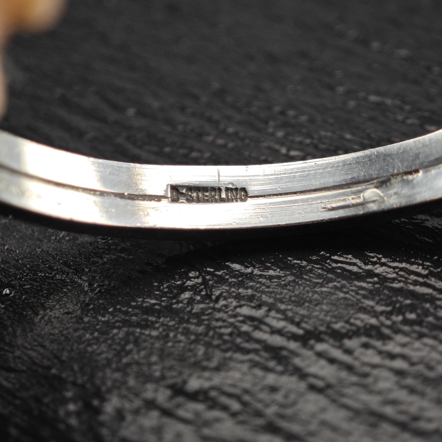 Modernist Gold Spring Cuff Bracelet Sterling Silver